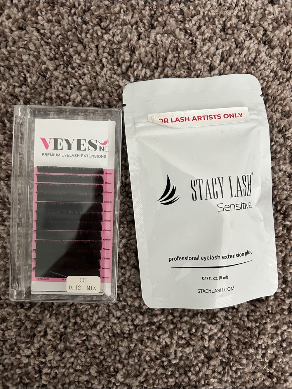 Black Lash Extension Kit CC curl 8mm-16mm w/Sensitive Glue